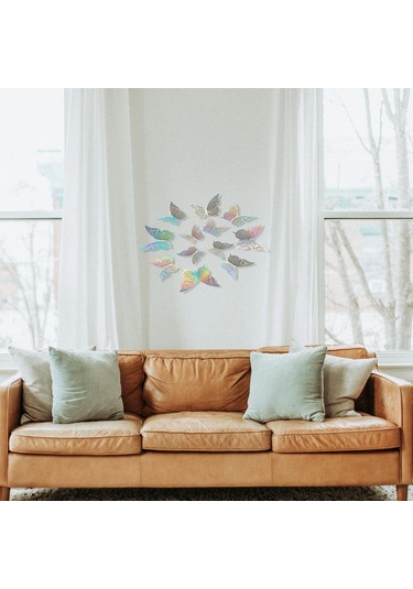 Maiyame 12 Adet Renkli 3d Kelebek Duvar Sticker, Güneş Işığı Yansıtan Dekoratif Ev Aletleri, Oturma Odası Ve Çocuk Odası İçin Kolay Uygulanabilir Duvar Süslemeleri Diğer