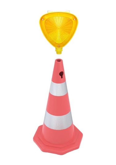 Güneş Enerjili Uyarıcı Koni (Koni + Solar Flaşör Lamba)