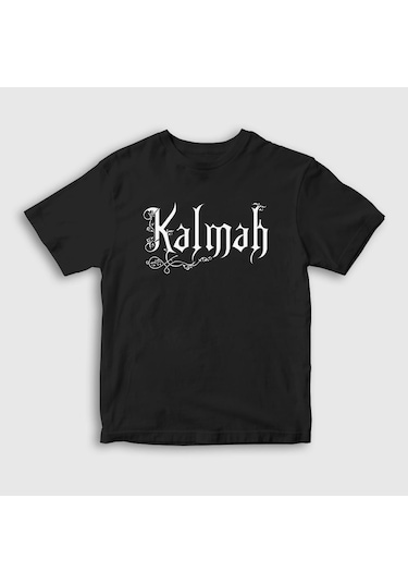 Presmono Unisex Çocuk Logo Kalmah T-shirt Siyah