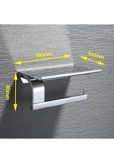 Banyo Paslanmaz Çelik Düz Rulo Tutucu, Tuvalet Kağıdı Havlu Tutucu, Kağıt Havlu Kanca, Cep Telefonu Raf, Banyo Donanım Kalem Kağıt Tutucular Gümüş 16.5 x 12.2 x 11.2 CM