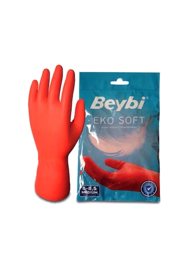 Beybi Eko Soft Lateks Eldiven Kırmızı M