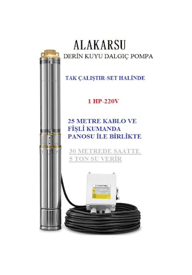 Alakarsu 4" 1 Hp Derin Kuyu Dalgıç Pompası