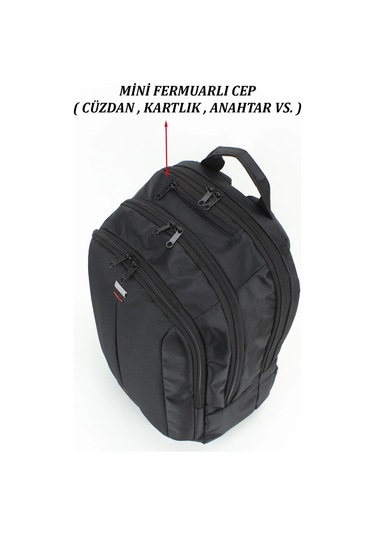 Siyah Basic 17,3 İnç Unisex Laptop Sırt Çantası Renkli Çok Renkli