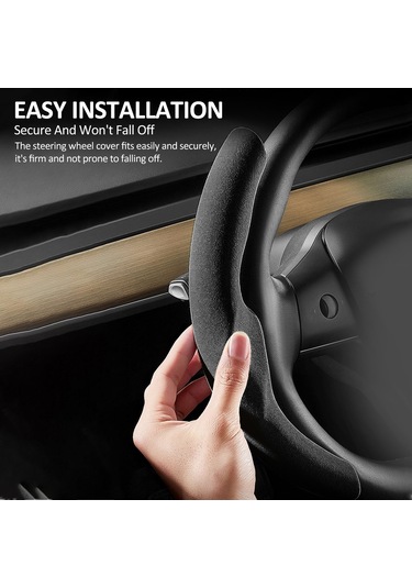 Shineyee Tesla Model 3/y İçin Kaymaz Süet Direksiyon Kılıfı - Erkek/kadın