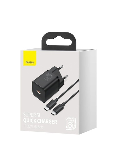 Baseus Super Si 1C 25 W Hızlı Şarj Adaptörü + 3A Type-C To Type-C