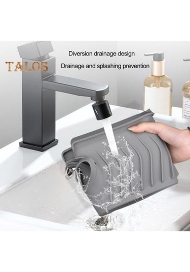 Novahub Siyah Silikon Lavabo Bataryası Drenaj Pedi, Kolay Kurulum, Mutfak İçin Uygun, Damlama Tutucu Tepsisi Siyah