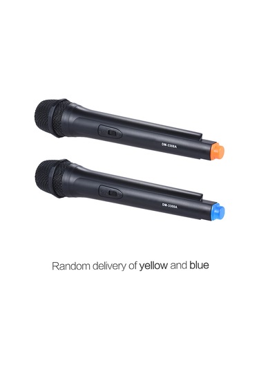Yunboo Vhf Kablosuz El Mikrofonu - Yüksek Hassasiyetli, 30-50m Menzil, Siyah, Fm Modülasyonlu Pil Dahil Değil, Sarı/mavi Rastgele