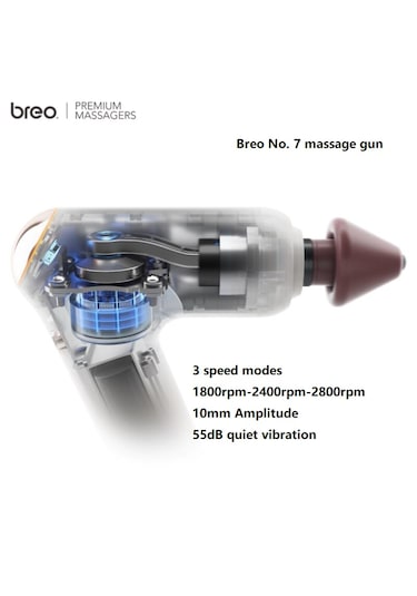 Breo Massage Gun M0220 - Isı Terapili, Fırçasız Motorlu Ve Taşına Gri