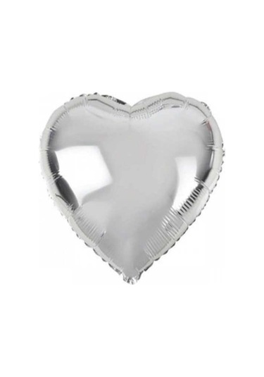1 Adet 18 İnç 45 Cm Kalp Folyo Balon Gümüş GÜMÜŞ