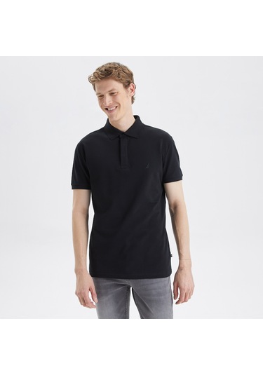 Nautıca Erkek Siyah Slım Fıt Kısa Kollu Polo K35062T 0Tb Siyah