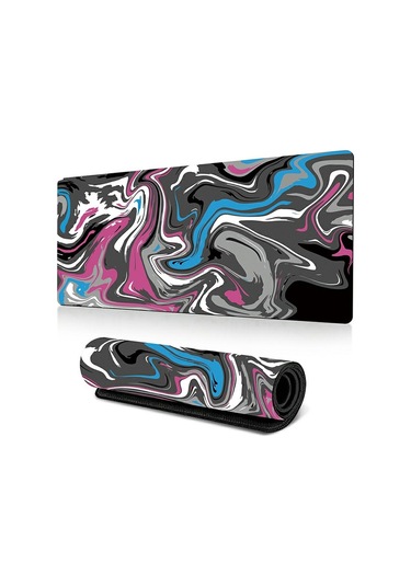 Cbtx 300 X 800 X 3mm Soyut Sıvı Desenli Kauçuk Mouse Pad Büyük Kaymaz Mouse Mat - Stil C