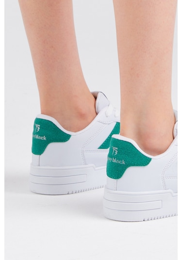 Tonny Black Unisex Beyaz Yeşil Yanı Çizgili Bağcıklı Rahat Kalıp