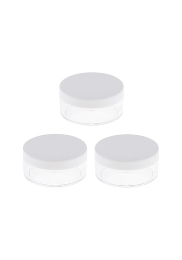 Homyl 3 Lot Boş Toz Pudra Allık Saklama Kabı Talk Pudrası Beyaz