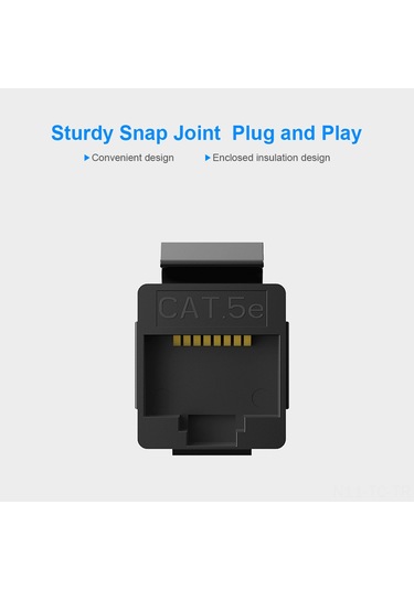Skycity Ventıon Rj45 Ağ Kablosu Birleştirici, Cat5 Ağ Kablosunu Uzatmak İçin Altın Kaplı Pim Ve Abs Malzeme İle Dayanıklı, Siyah Vdd-b07-b