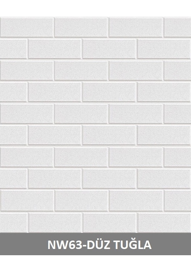 Nw63 Beyaz Sade Tuğla Kendinden Yapışkanlı Duvar Paneli