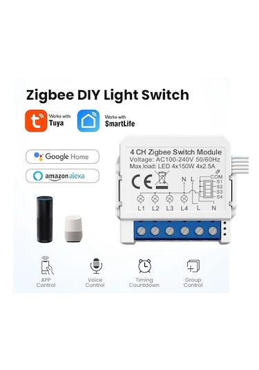 Tuya 4ch Zigbee Anahtar 4 Kanal Zigbee Röle