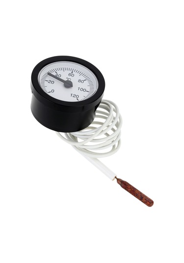 Mufunye Su Sıcaklığı Ölçer - Baskı Tipi Termometre, 0-120 C Aralığı, Bakır Sensörlü, Kılcal Boru İle Uzaktan Okuma