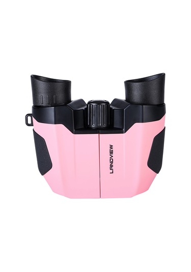 Samdoo Çocuklar İçin 10x Büyütmeli Bak4 Optik Lens Çift Gözlü Binokülör - Mini Taşınabilir, Yaşam Su Geçirmez, Pembe Lens Mendili Ve Askı Rastgele