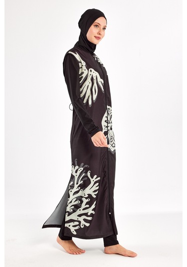 Uzun Tam Boy Tam Kapalı Tesettür Mayo Here 1308 Siyah Siyah01 Siyah