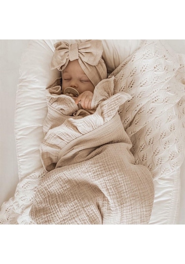 Dolıty Kundaklama Battaniyeleri Bebek Fotoğraf Props Için Haki Haki