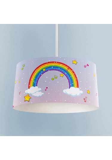 Mekta Home Bebek Ve Çocuk Odası Seksek Ve Gökkuşağı Desenli Avize Renkli