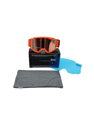 Ls2 Charger Goggles Motokross Gözlük Neon Turuncu