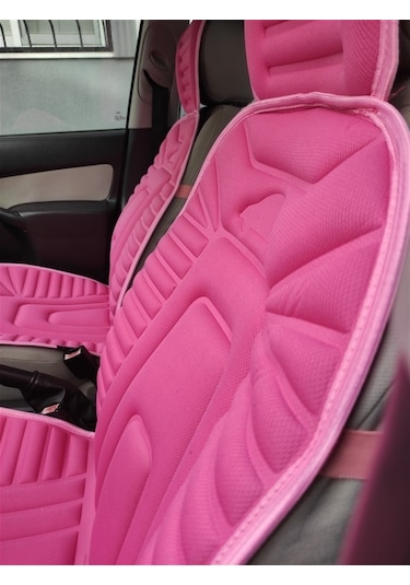 2,li Pembe Oto Koltuk Kılıfı Minder Alkantra Kumaş Kabartmalı