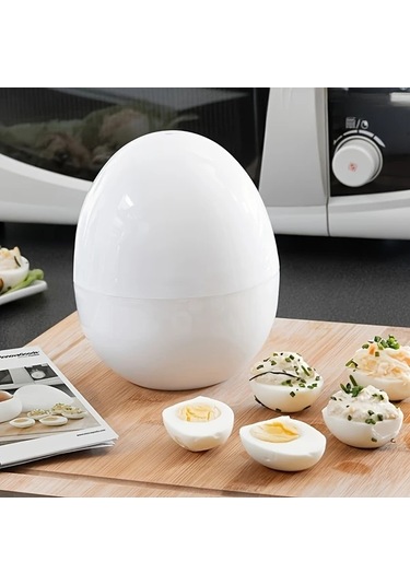 Elmpaly Beyaz 4 Yumurtalık Mikrodalga Yumurta Pişirici - Taşınabilir Pratik Mutfak Aleti