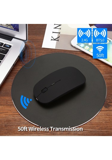 Sessiz Çift Tıklama Özelliğine Sahip 2,4 Ghz Kablosuz Bluetooth Fare