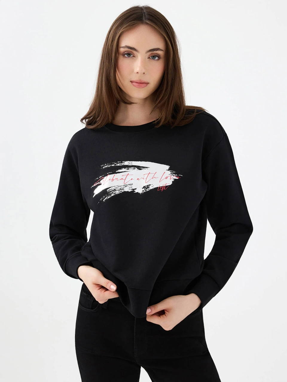 Loft Relax Fit Siyah Kadın Sweatshirt Lf2040696 SiYAH