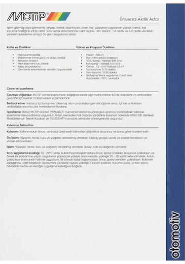 Motip Universal Akrilik Astar 500Ml