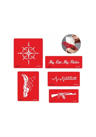 Şanslı Dövmeler 5'li Set Geçici Dövme Kına Şablonu