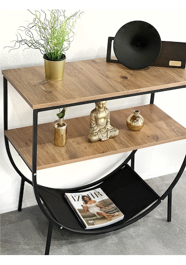 Metal Dresuar Raf Salon Konsol Mobilya 5163 Siyah