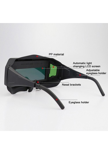 Maiyame Otomatik Kararan Kaynak Gözlüğü - Güneş Enerjili, Ark Parlamasına Karşı Koruma, Çift Kullanım Kulaklık/başlık