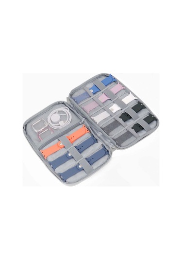 Homyl Saat Kordonları Saklama Çantası Kablo Seyahat Siyah