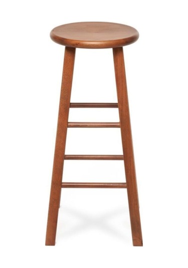 Yuvarlak Masif Bar Taburesi Ceviz Diğer