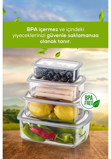 Vienve Hava Geçirmez Saklama Kabı Seti Antrasit 24'lü 6 x 250 - 500 - 750 - 1200 ML