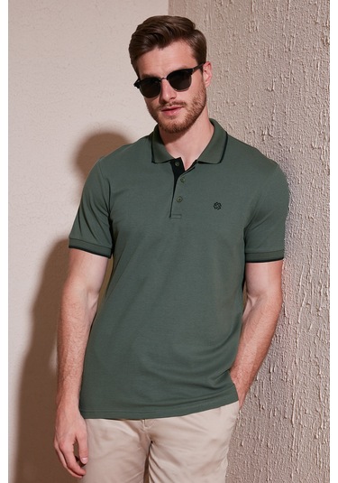 Buratti Pamuklu Slim Fit Şerit Detaylı Düğmeli Polo Yaka 5'Li Paket Erkek T Shirt 5902118S5 Siyah-Siyah-Beyaz-Beyaz-Haki