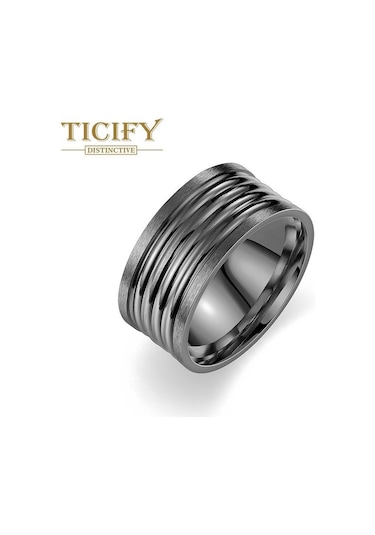 Siyah Yeni Ürünler Ve Titanyum Çelik Erkek Yüzüğü Eğlence İş Rüzgar Yüzüğü Avrupa Ve Amerikan El Aksesuarlarının Geniş Versiyonu 12 Siyah