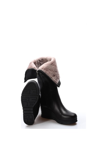 Fast Step Hakiki Deri Kürklü Kadın Dolgu Topuk Çizme 064kza1006 001 Fast Step Hakiki Deri Kürklü Kadın Dolgu Topuk Çizme 064kza1006 001