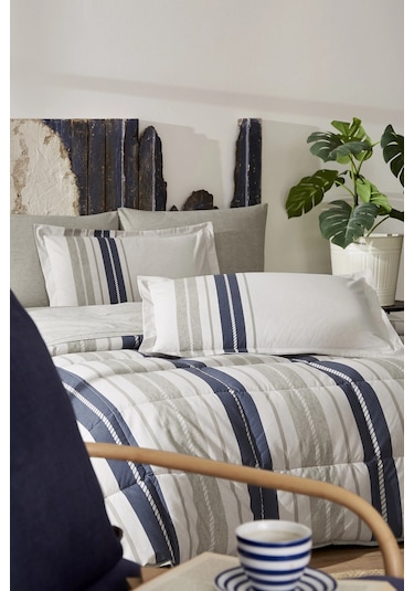 Özdilek Ranforce Çift Kişilik Uyku Seti-marin Line Bej Bej