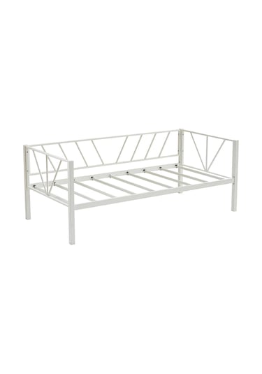 Alchera Daybed Tek Kişilik Sedir Metal Karyola Beyaz