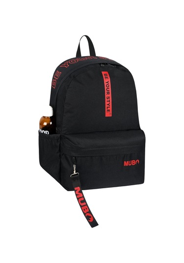Geniş Hacimli Günlük Ve Okul Kullanımına Uygun Unisex Siyah Kırmızı Sırt Çantası Pwcnt005 Siyah Kırmızı