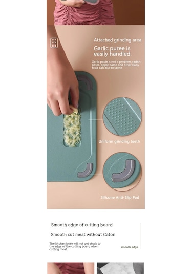 Kesme Tahtası, 1 Adet, Çift Taraflı Paslanmaz Çelik Plastik Çok İşlevli Kesme Tahtası Sebze Ve Et İçin 35 22cm