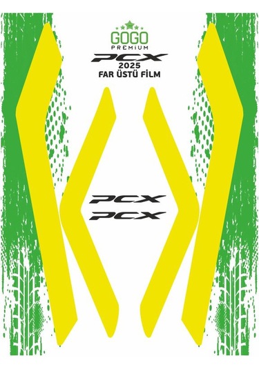 Honda Pcx 2025 Uyumlu Far Üstü Film Sarı Siyah