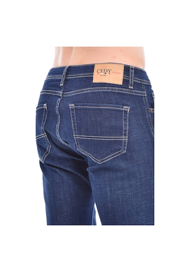 Cedy Denim Erkek Kot Şort Slim Fit Jean Şort - C342 Lacivert