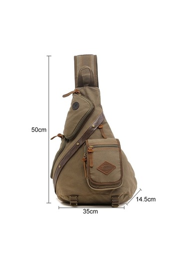 Wondernest Augur 8171 Multifunctional Canvas Chest Bag, Omuz Messenger Crossbody Bag, Ergonomic Design Altın