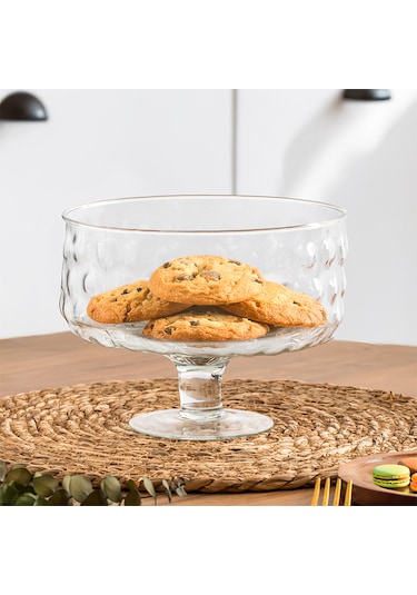 Porisma Rgy077 Bubbles Ayaklı Cam Kase Kek Tatlı Sunum Standı 19c