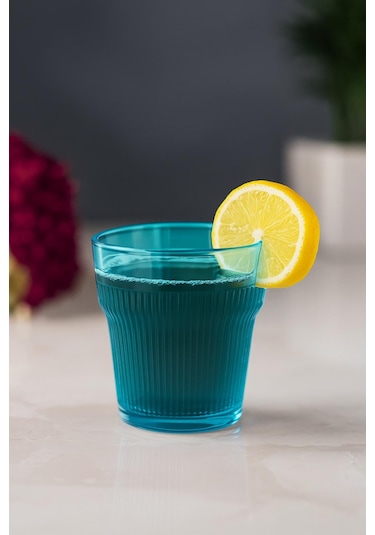 Akrilik Aquamarin Tekli Kısa Bardak & Su Meşrubat Kahve Yanı Bard Mürdüm