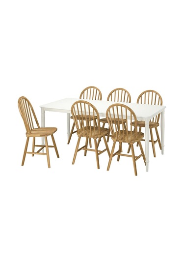 Yemek Masası Takımı, Beyaz-akasya, 6 Sandalyeli Beyaz